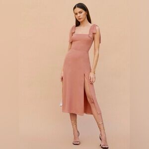 Reformation Twilight Blush Midi Dress with Slit